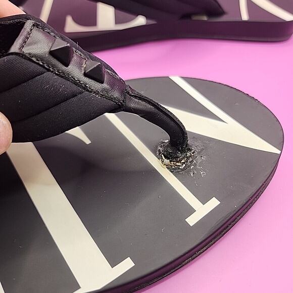 VALENTINO GARAVANI VLTN-Print Flip Flops Size EU 43 / US 10 Read - Picture 7 of 11